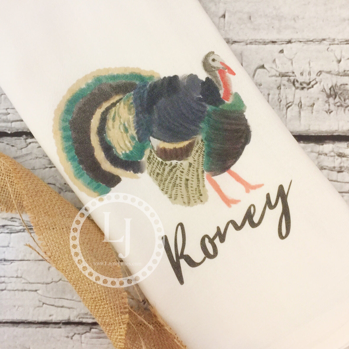 Watercolor Turkey Towel