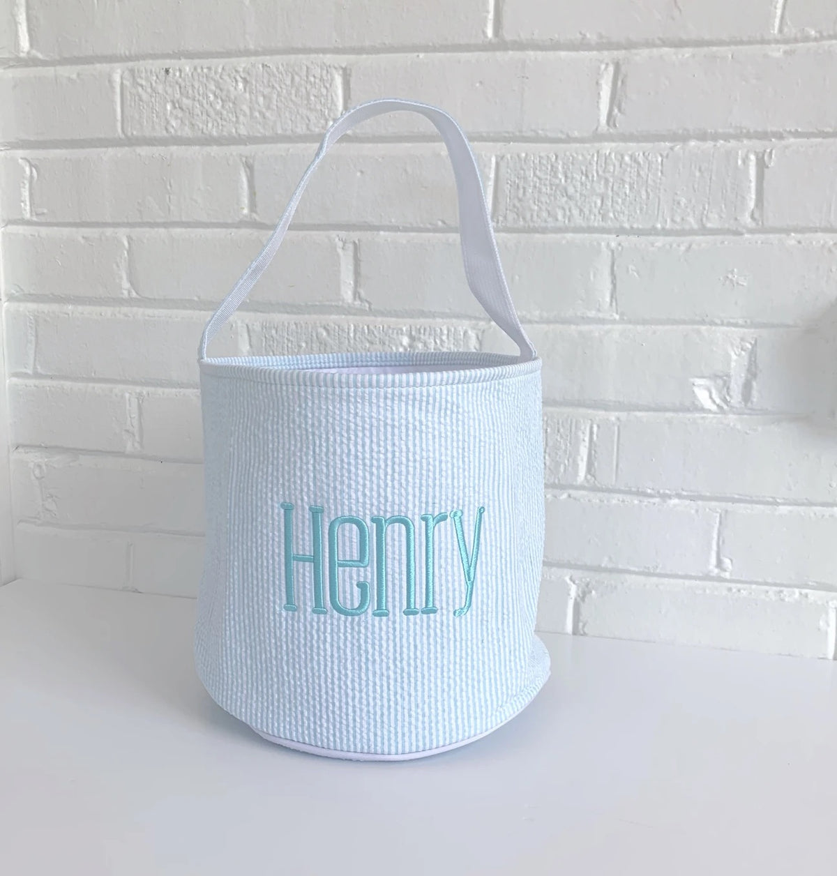 Seersucker Easter Bucket