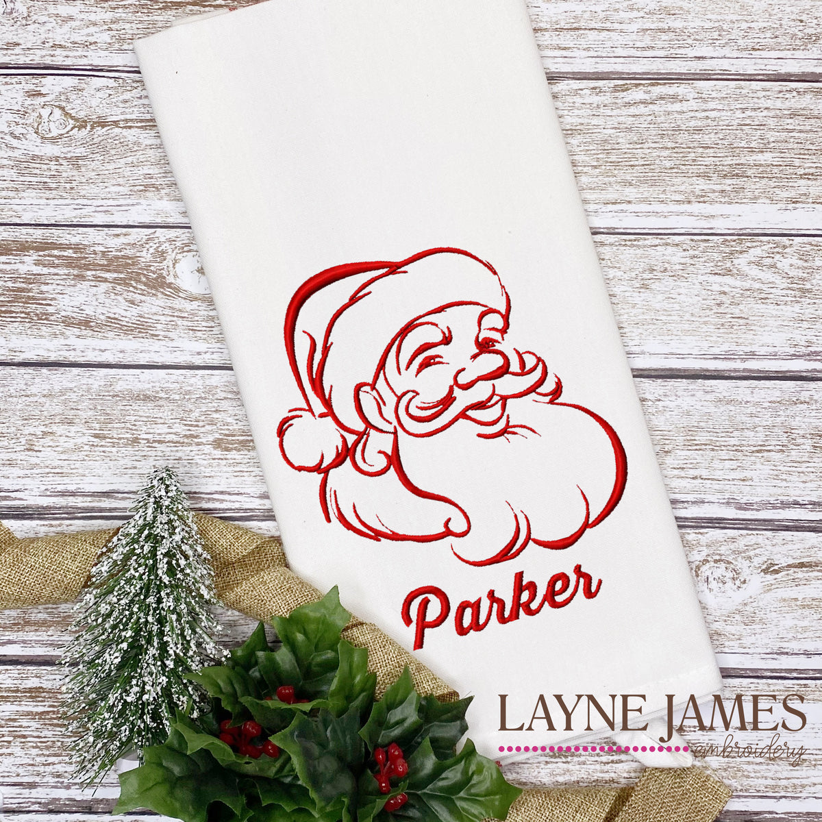 Embroidered Christmas Towel