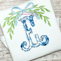 Greenery with Ribbon Fill Stitch Embroidery Design