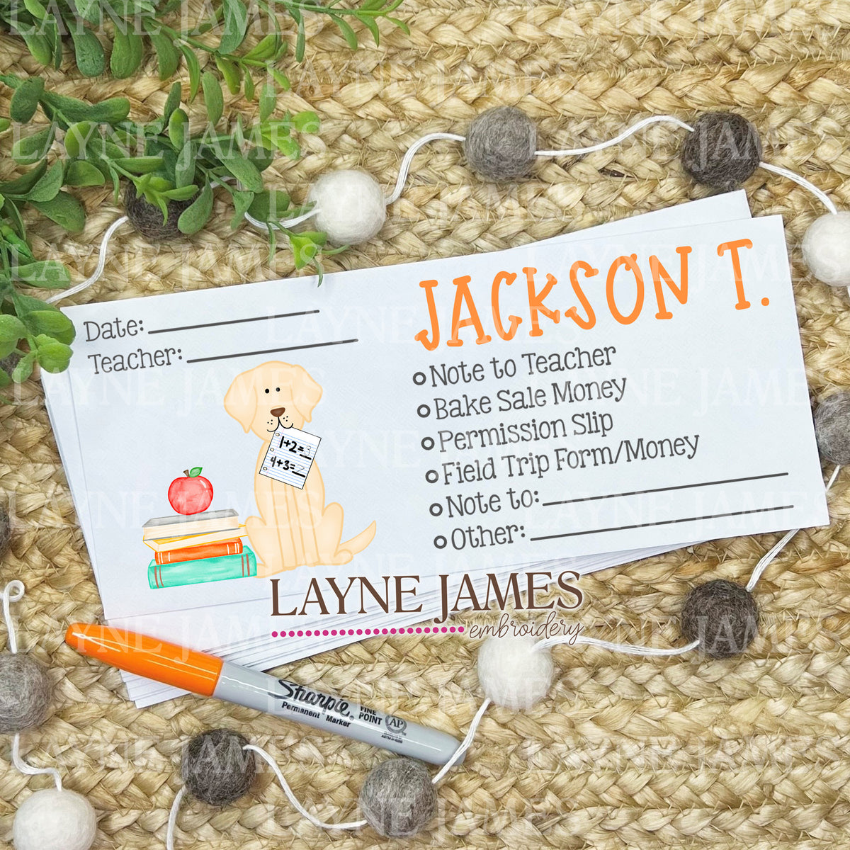 School Envelope Set – Layne James
