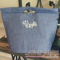 Lizzie Cooler Tote - Navy Chambray